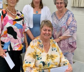 Fifth placegetters Judy Mcleod, Judy Pawson, and Jenna and Christine Gibbons